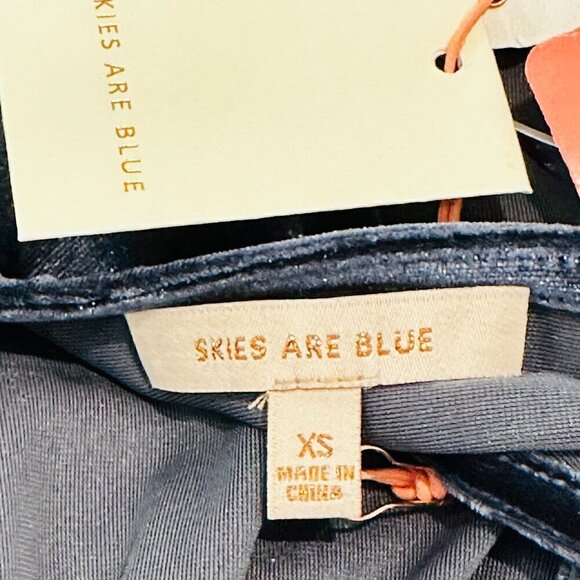 NWT DRESS MIDI SKIES ARE BLUE PLEATED XS /Color Smoky Blue - Picture 6 of 8